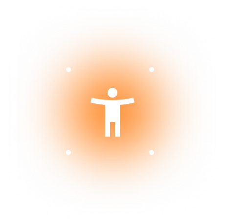 Person with raised arms icon (accessibility)